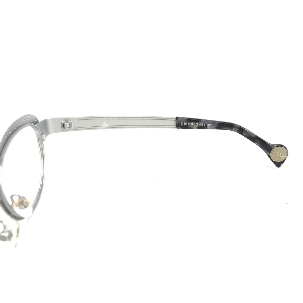 BOZ Eyeglasses Frames ZAZIE 0010 Black White Silver Cat Eye Patterned 51-16-135
